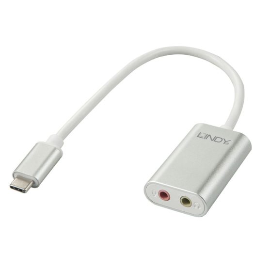 LINDY USB Type C Audio Adapter - Silver, 42711