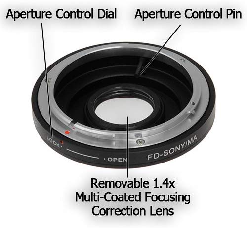 Fotodiox Lens Mount Adapter, Canon FD, New FD, FL Lens to Sony Alpha (AkA Minolta AF A-type, Maxxum or Dynax) Camera