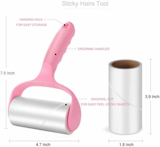 Mr Hsiung & Mrs Yin 300 Sheets Lint Roller for Clothes, Pet Hair Remover, TCEBUY Extra Sticky Lint Remover Brush, Clothes Cleaner Roller, 1 Roller + 5 Refills - Image 3