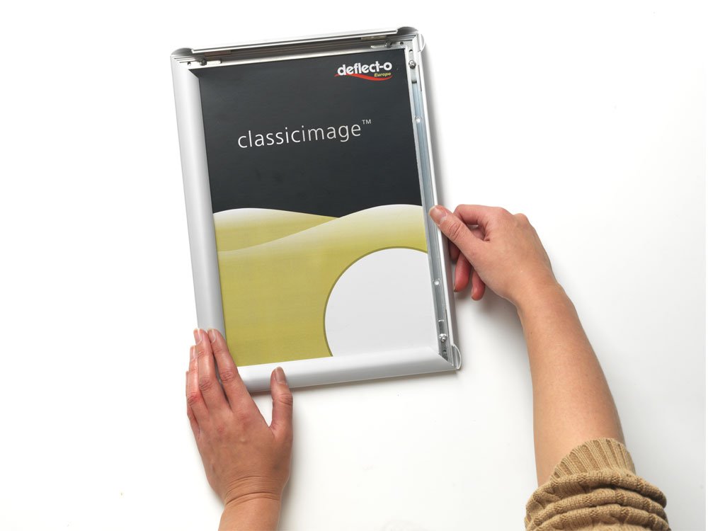 Deflecto A3 Snap Frame Silver, Aluminium Clip Frame for Certificate Wall Display & Photo Hanger - Image 2