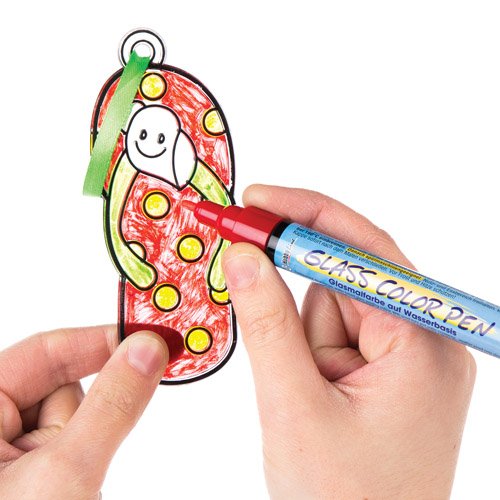 Baker Ross AV224 Flip Flop Suncatcher Decoration Set for Children to Design Decorate and Display - Image 3