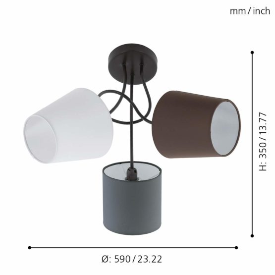 EGLO 95192 E14 Black Wall/Ceiling Lamp ALMEIDA - Image 4