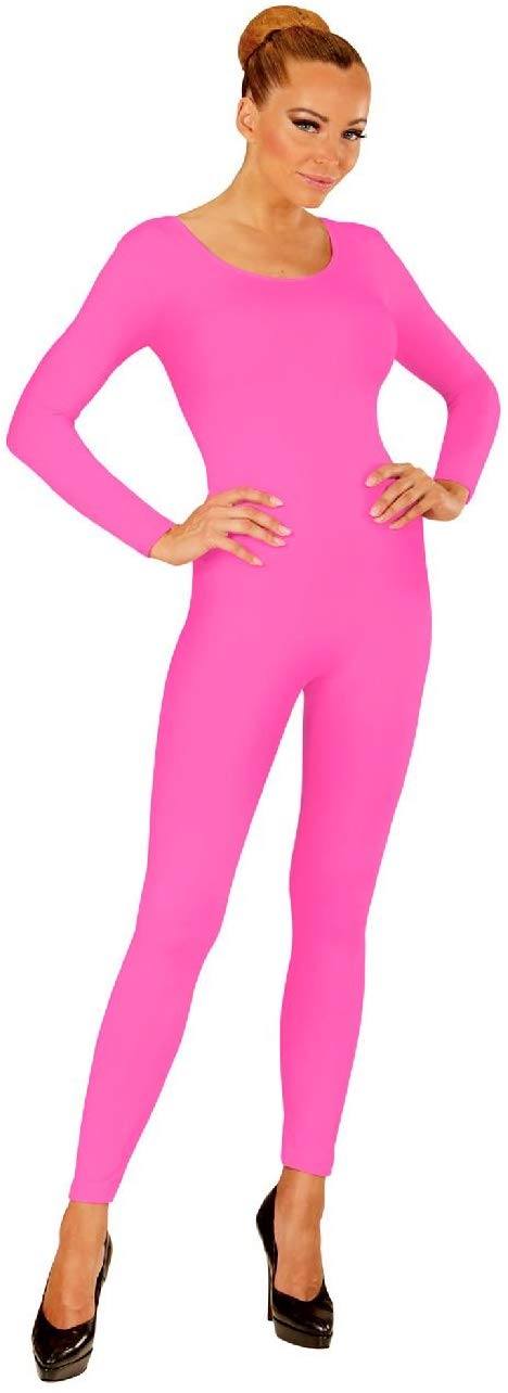 Widmann Womens Neon Pink Bodysuit Fairy Fancy Dress Costume Ladies 80S Rave Outfit S/M, S-M - Image 2