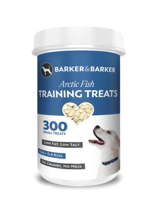 Barker and Barker Low Fat Dog Training Treats 300 Small Arctic Fish Treat pot