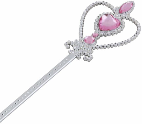 Vicloon Elsa Dress Up Accessories Set of 9, Elsa Gloves, Princess Crown, Ring, Earring, Magic Wand and Necklace (Pink) - Image 3