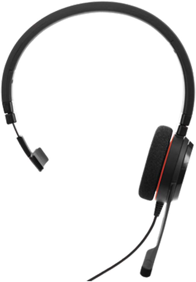 Jabra Evolve 20 Mono Headset, Microsoft Certified Headphones for VoIP Softphone with Passive Noise Cancellation
