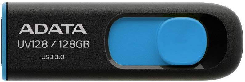 ADATA UV128 128GB USB3.1 Flash Drive, black/blue AUV128-128G-RBE, 128 GB