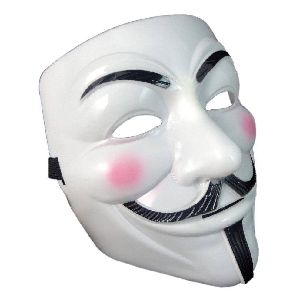 OnceAll V for Vendetta Guy Fawkes Face Mask Fancy Halloween Cosplay, White