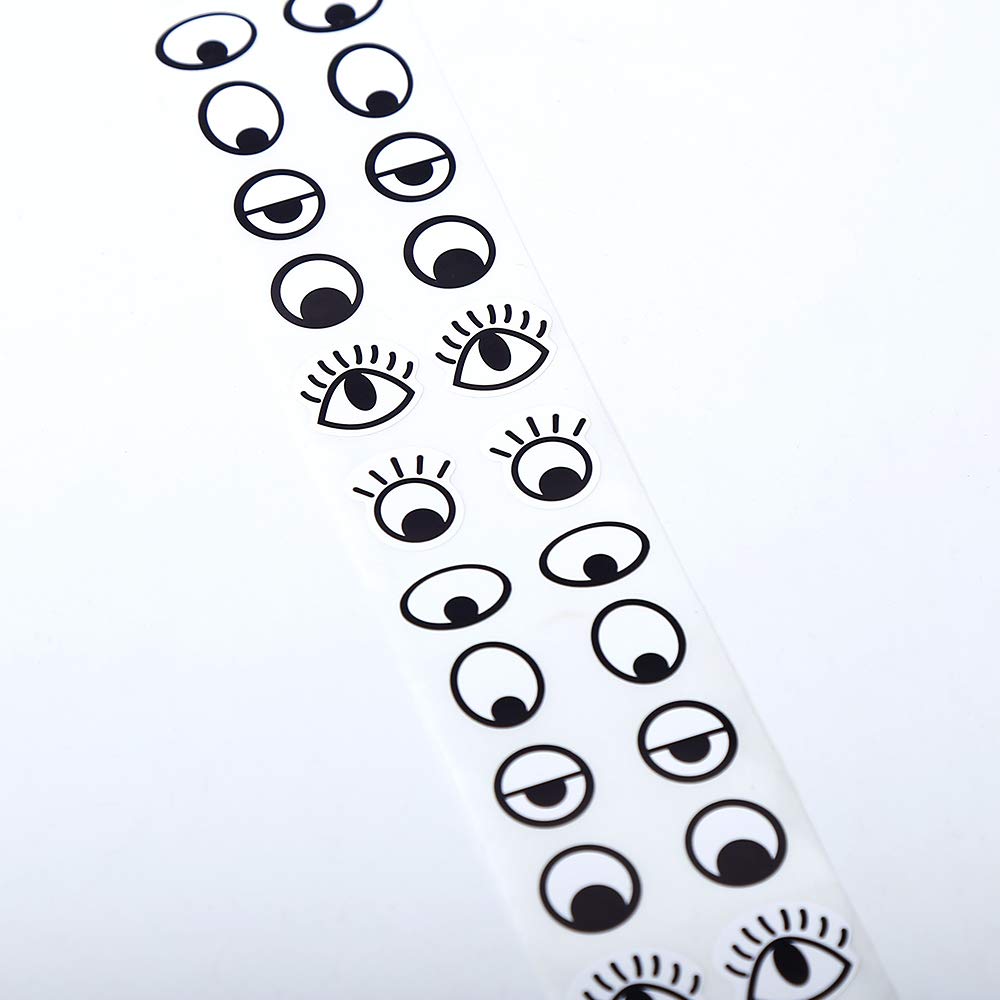 Black White Wiggle Eye Stickers Labels on a Roll -2000 Pcs, Multicolor - Image 4