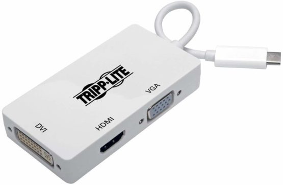 Tripp Lite USB-C to HDMI / DVI / VGA Multiport Adapter 4K USB Type C to HDMI (M/3xF), White (U444-06N-HDV4K)