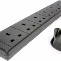 PRO ELEC pl11242 13 A 1 m 6 Way Gang Power Mains Extension Lead Cable - Black