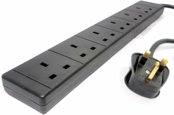 PRO ELEC pl11242 13 A 1 m 6 Way Gang Power Mains Extension Lead Cable - Black