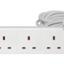 Pro-Elec 5 m 6 Gang Extension Lead with Surge Protection, White