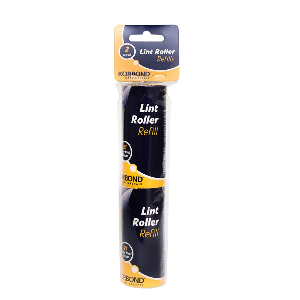 Korbond 6m Lint Roller Twin Refill Pack Clothes, Furniture and Carpet. Removes Dust
