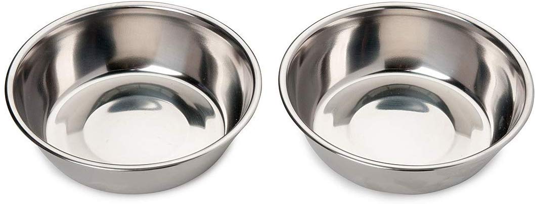 Bonza Two Piece Stainless Steel Dog Bowls for Pet Feeding Station. Perfect for Small Dogs and Cats, Silver, 2 Stainless Steel Bowls - Image 2