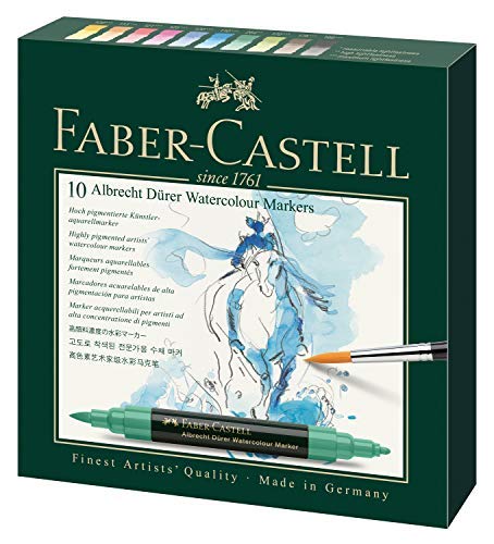 Faber-Castell Albrecht Durer Watercolour Marker Wallet of 10, Multicolored, The Product Colors Are Dark Chrome Yellow