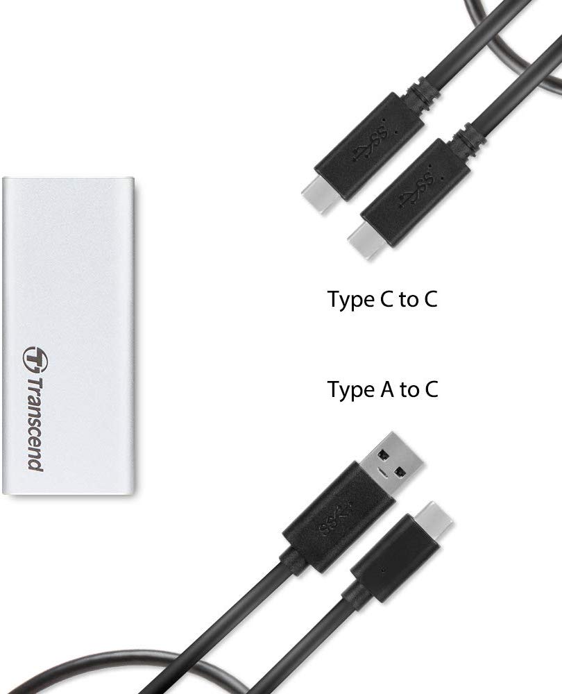 Transcend ESD240C 240GB Portable SSD, USB-C 3.1 Gen 2 10Gbps, Up to 520MB/s External SSD for PC Laptops - Image 3