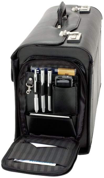Alassio 949728 - Black Leather Pilot Briefcase, 49 mm - Image 2