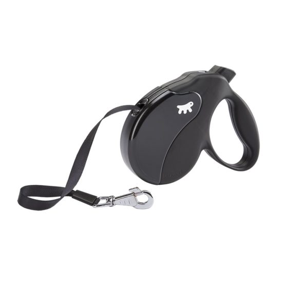 Retractable Dog Lead AMIGO TAPE M, Extending tape, 5 m, Max 25 kg, Black