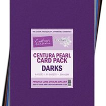 Crafter's Companion A4 40-Piece Centura Pearl Sheet Card Pack, Darks/Multi-Colour