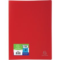 Exacompta Soft PP Display Book, A4, 60 pockets - Red