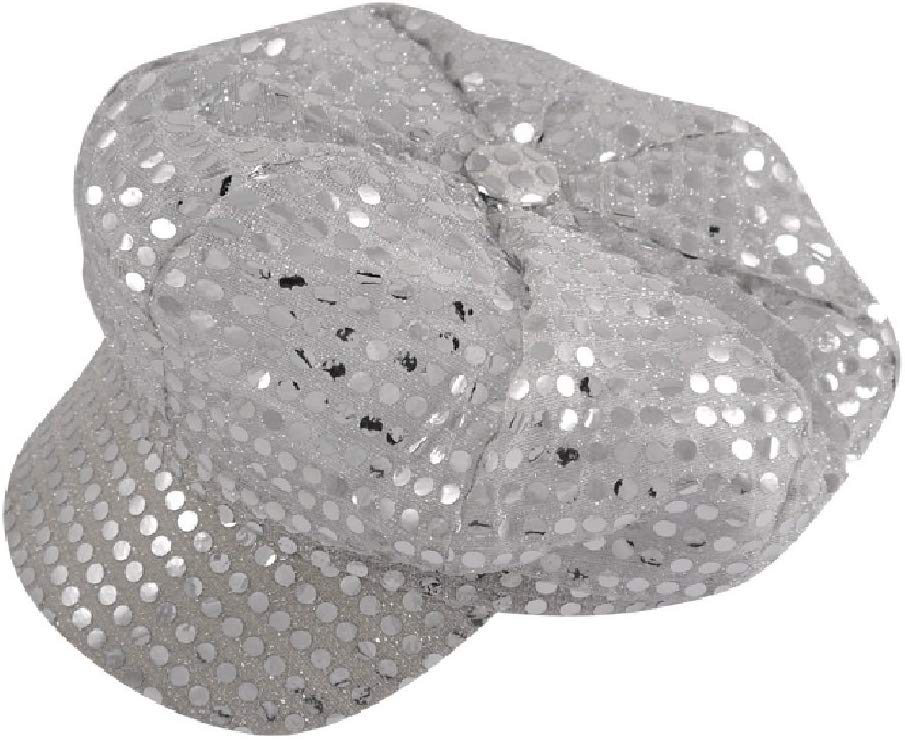 70'S DISCO ADULT HAT CAP FANCY DRESS SILVER SEQUIN SHINY STAG/HEN PARTY NIGHT