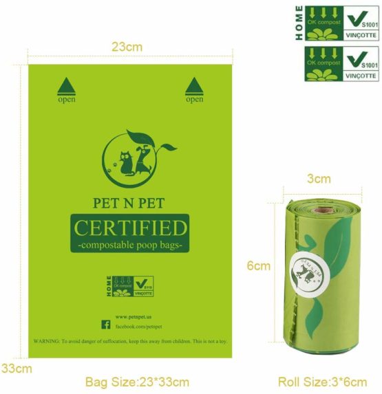 PET N PET Dog Poo Bags Vegetable-Based Corn Starch Poop Bags for Dogs Unscented Dog Waste Bags Refill Rolls 120 Counts - Image 3