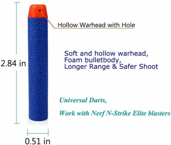 AMOSTING Refill Foam Darts for Nerf N-Strike Elite Series -Blue（only 100PCS with drawstring bag） - Image 2