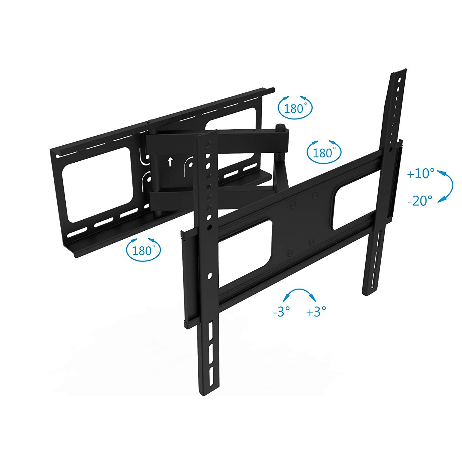 PureMounts TV Bracket with 62-475 mm Wall Clearance, Tiltable 10°/-20°, Swivels 90°/-90°, Maximum Load 50 kg - Image 3
