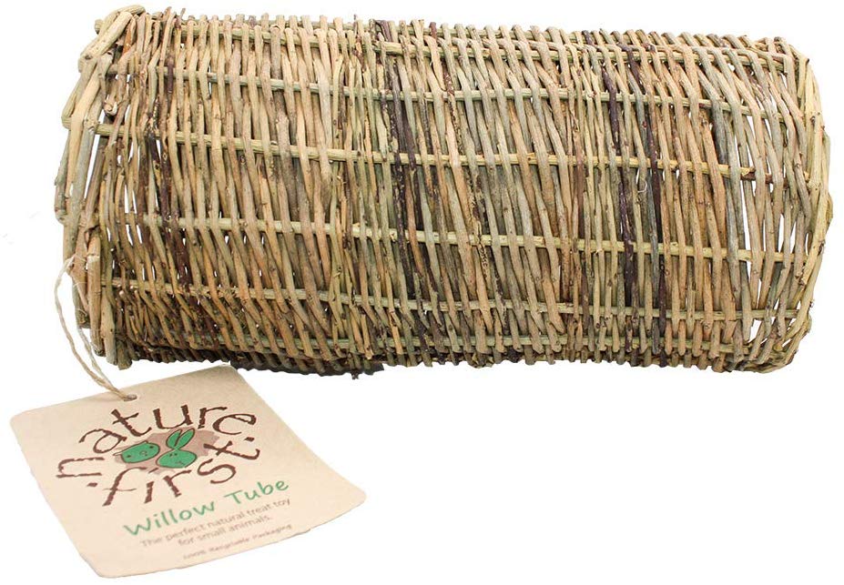Nature First Large Willow Tube Playing Hiding Toy Teeth Trimmer for Hamsters Rats & Small Animals - 32cm, Grey - Image 3
