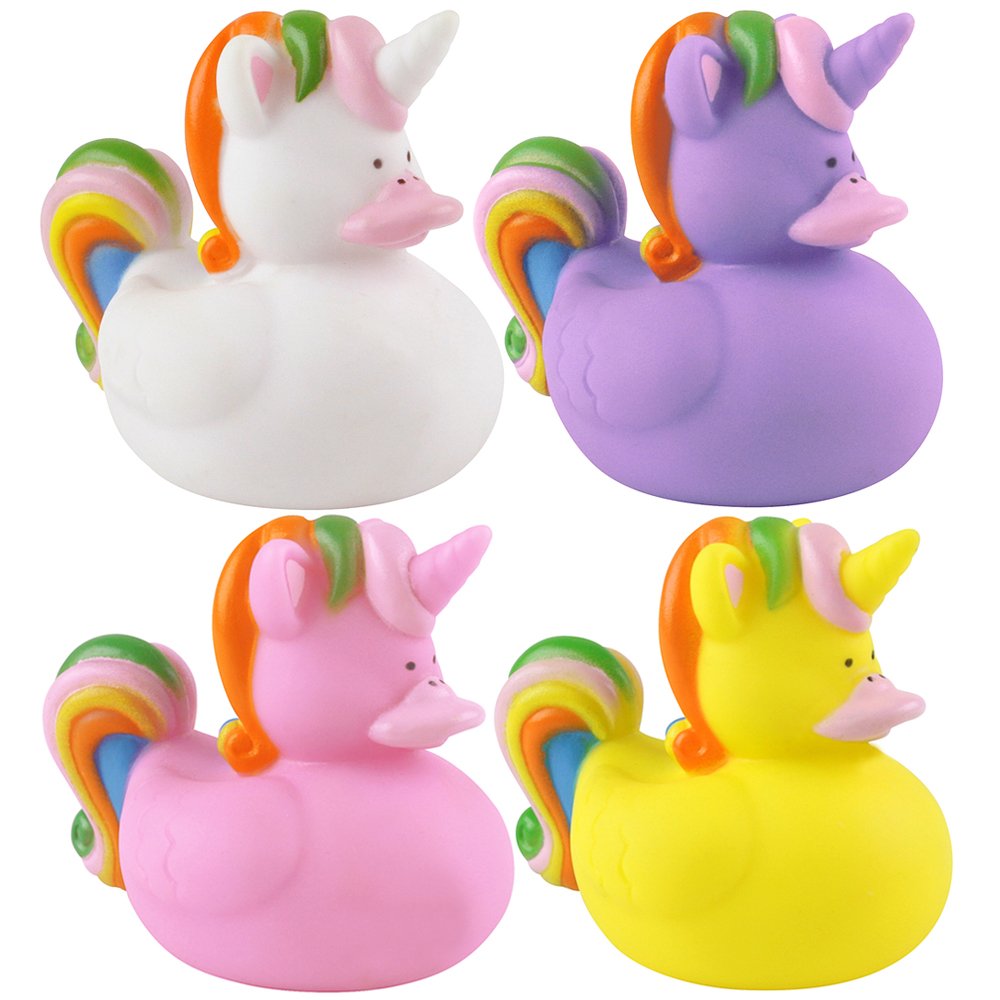 eBuyGB Unicorn Rubber Ducks Kids Bath Water Splash Toy, White BigaMart