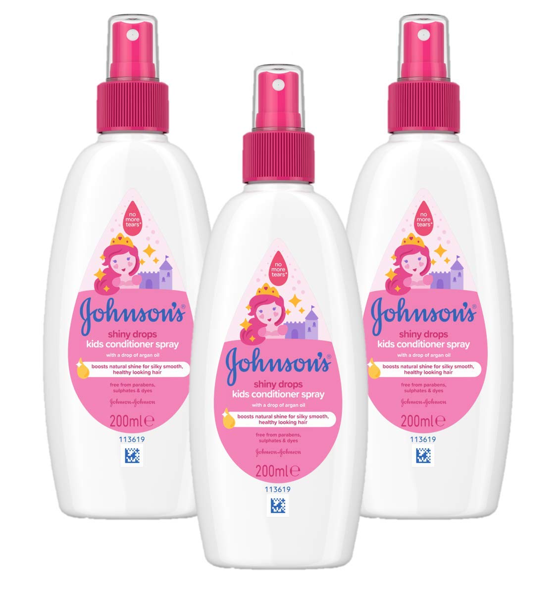 JOHNSON'S Shiny Drops Kids Conditioner Spray Multipack, Designed to Boost Hair’s Natural Shine, pH Balanced for Delicate Skin