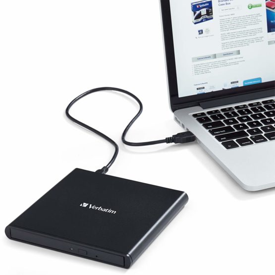 Verbatim 98938 External Slimline USB 2.0 Mobile CD/DVD Writer - Black - Image 3