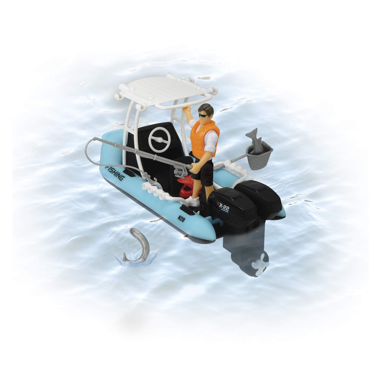 Playlife - 14 Piece Fishing Boat Set - 1:24 Scale, Multicoloured, 20 cm - Image 4