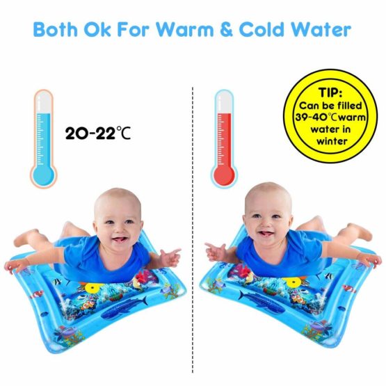 VATOS Tummy Time Water Mat Inflatable Baby Water Play Mat for Kids Perfect Sensory Toys for Baby Early Development Activity Centers for Infants & Toddlers 3 6 9 Months Newborn Girls Boys - Image 2