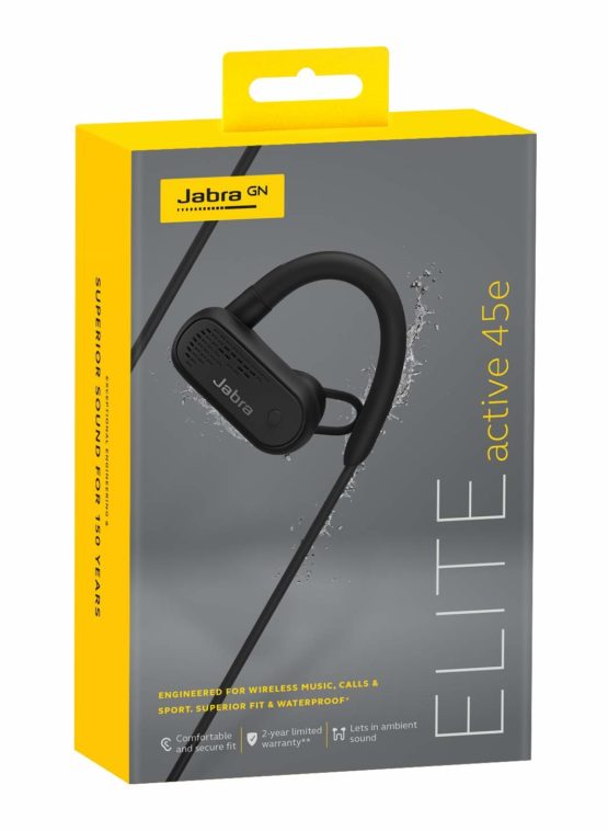 Jabra Elite Active 45e – Water Protected Bluetooth Sports Headphones for Wireless Calls and Music – Black - Image 4