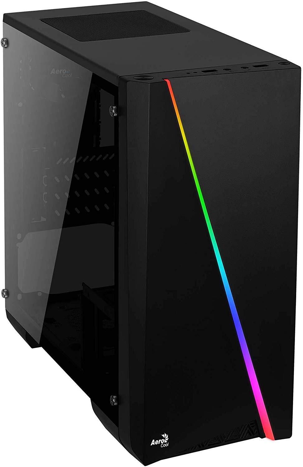 AeroCool CYLONMINI, MicroATX PC Box, RGB 13, Window, 8 cm Fan, Black, única - Image 3