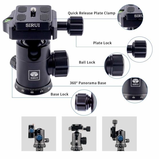 Jual SIRUI AT-125 Carbon Fibre Travel Tripod With E-10 Ball Head Tripod Kamera Garansi Resmi 6th