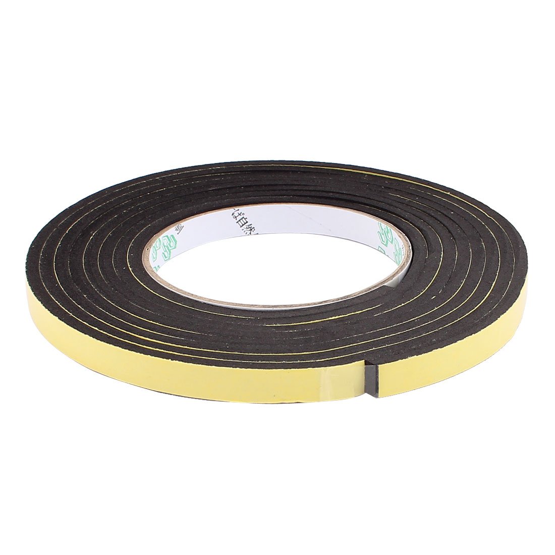 Sourcingmap 1.2CM Width 3 Meters Long 4MM Thick Single Sided Sealing Shockproof Sponge Tape, Yellow,black, 1.2 x 15cm - Image 2