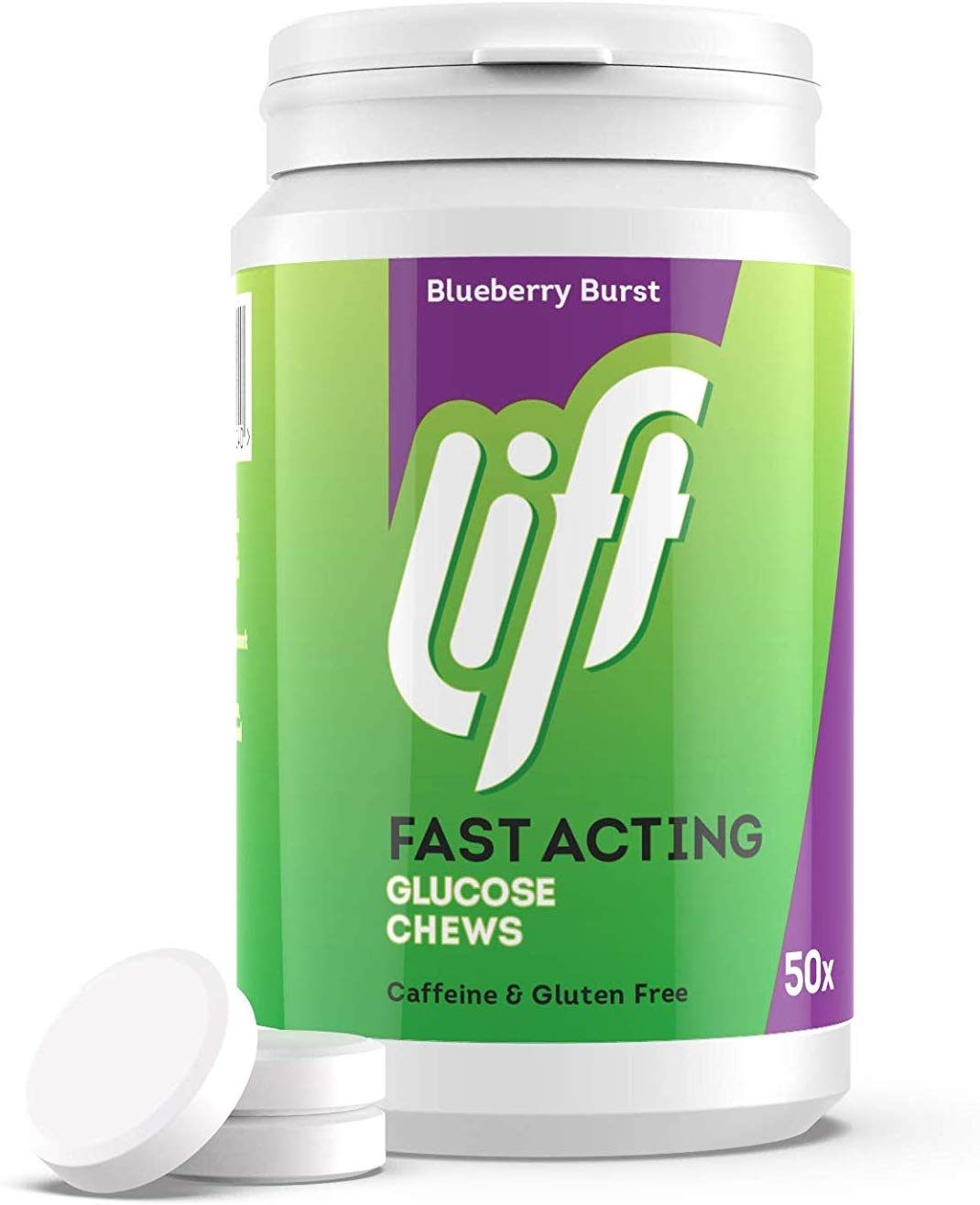 Lift Fast-Acting Glucose Chewable Energy Tablets, Blueberry, 6 Pack of 50-Tablet Tubs, 50 count (Pack of 6) - Image 4