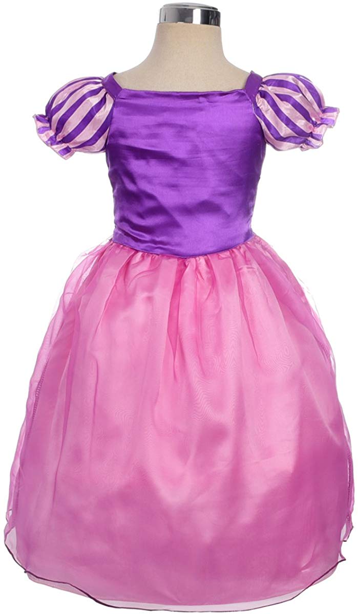 Lito Angels Girls Princess Rapunzel Costumes Girl Princess Dresses Fancy Party Dress, Purple, 4 Years, Style a (Dress Only) - Image 4
