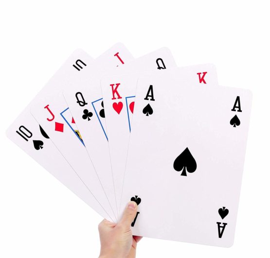 GrassVillage A4 Jumbo Giant Plastic Coated Playing Cards Deck Family Party Game Indoor Outdoor Garden BBQ Xmas