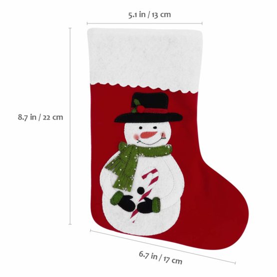 Toyvian Christmas Holiday Stockings Christmas Hanging Bags 6PCS Red Felt Xmas Tree Decorations Santa Snowman Reindeer Gift Treat Bag (sock1) - Image 4