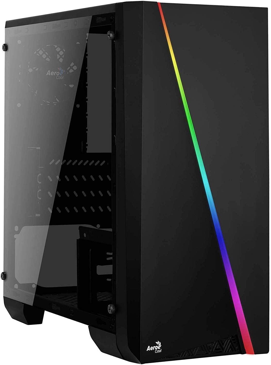 AeroCool CYLONMINI, MicroATX PC Box, RGB 13, Window, 8 cm Fan, Black, única
