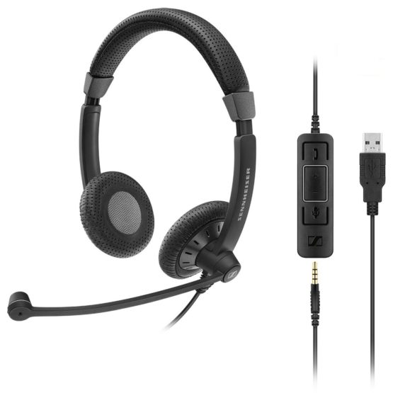 Sennheiser SC 75 USB MS Dual sided UC headset with USB connector including in-line call control and 3.5