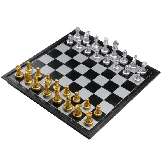 Chess Set Chess Board Game for Kids Adults with Magnetic Chess Pieces,Travel Chess Games Folding Chess Board Sets Educational Kids Toys for 5 6 7 8 Year Old Boys Girls(Gold&Silver)