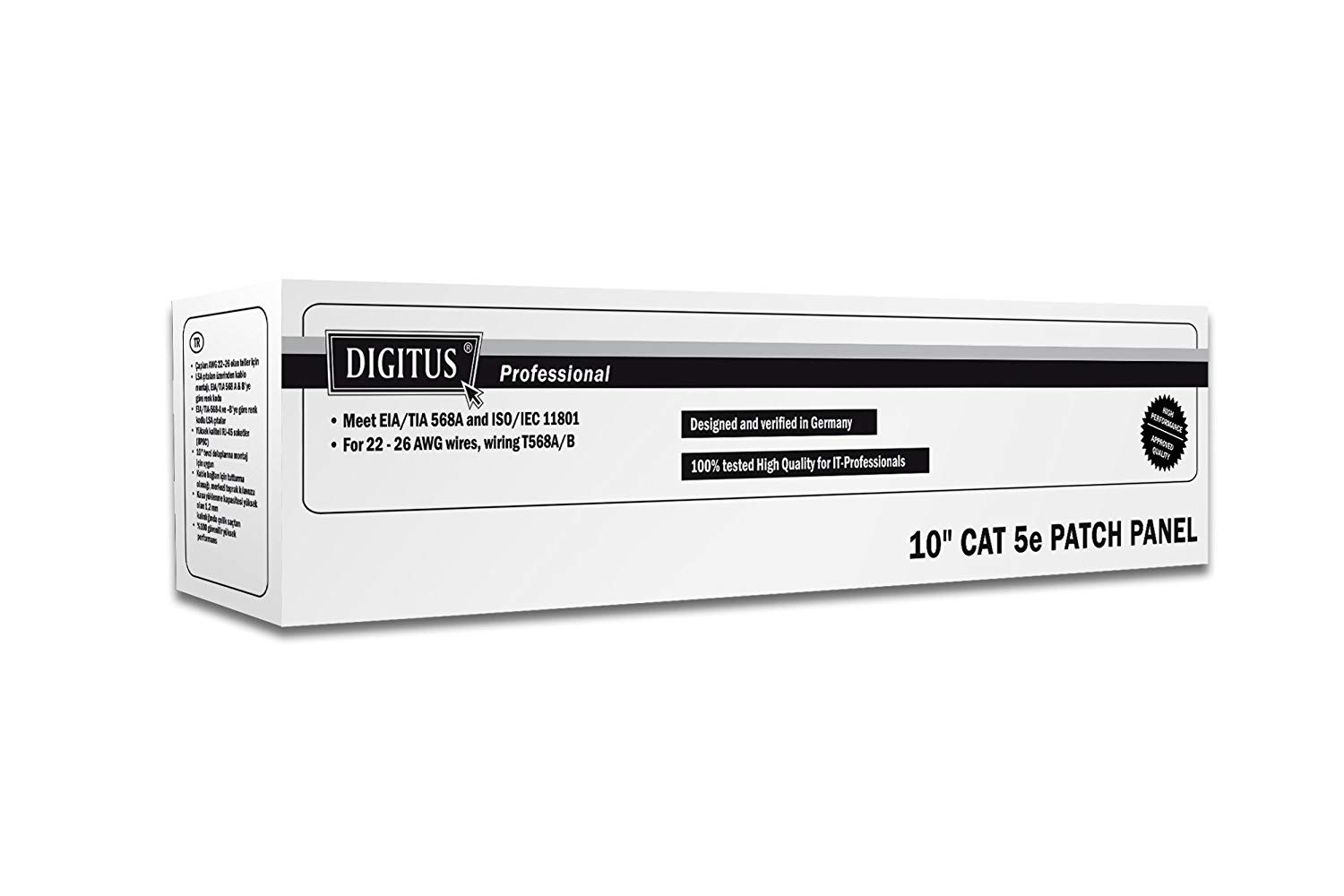DIGITUS Cat 5e patch panel - 8 ports - RJ45 jacks - 10-inch rack mount 1 rack unit - LSA distribution field - unshielded - black - Image 2