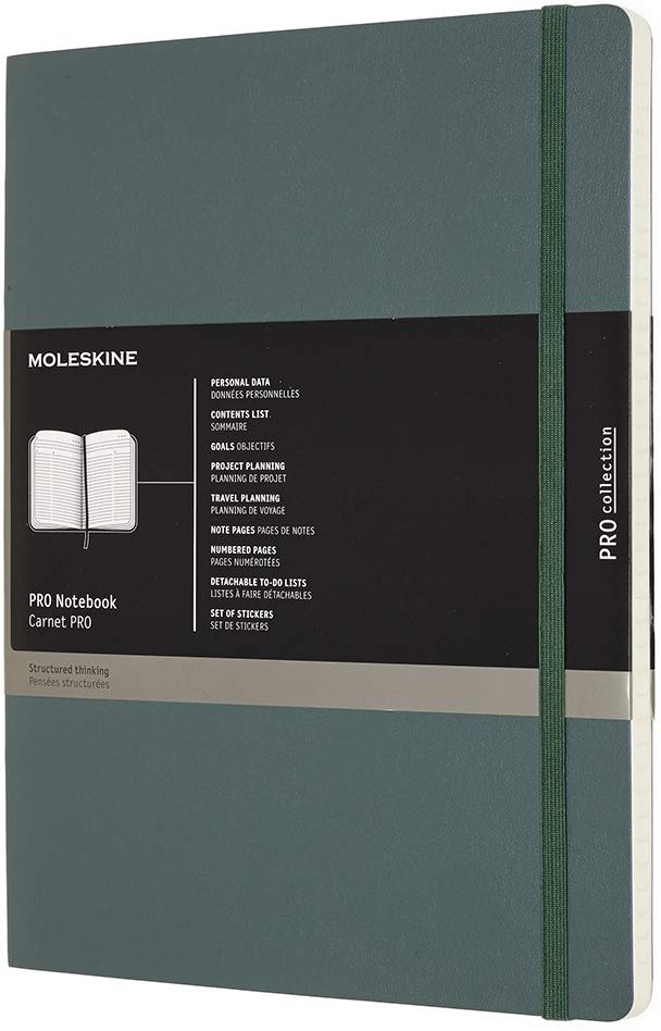 Moleskine, Pro Notebook, Professional Notebook Ideal for Office & Work, Soft Cover and Elastic Closure