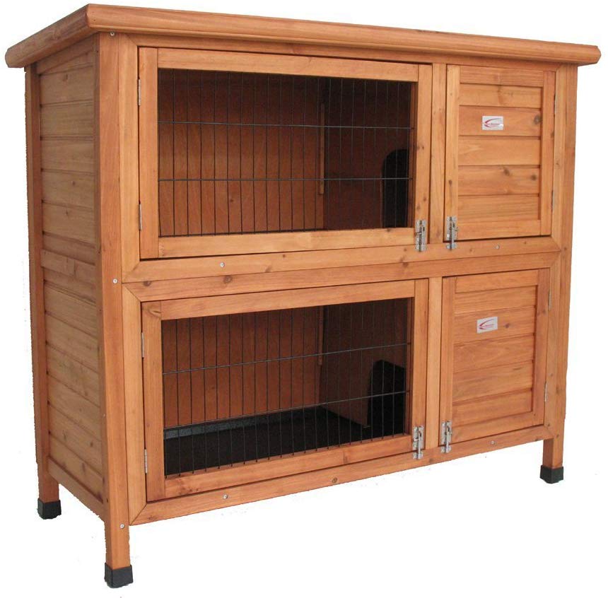 Bunny Business Double Hutch Rabbit/ Guinea Hutch Run, 48-inch, Green, 122 cm L x 50 cm W x 104 cm H - Image 2