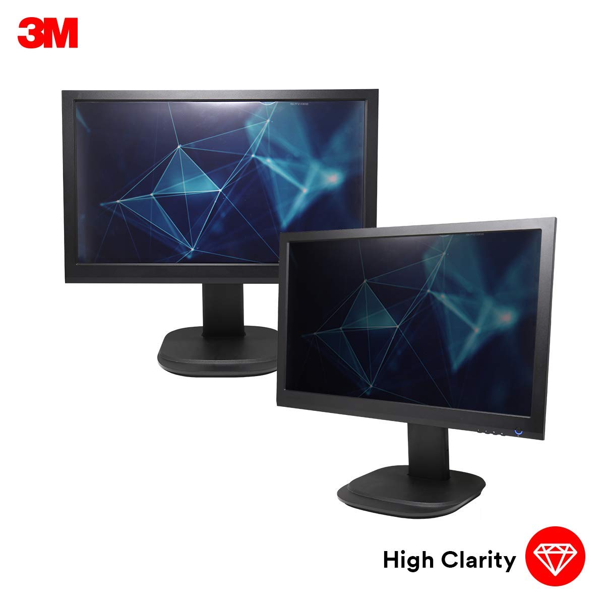 3M High Clarity Privacy Filter for 24" Widescreen Monitor (16:10) - Display privacy filter - 24" wide - black
